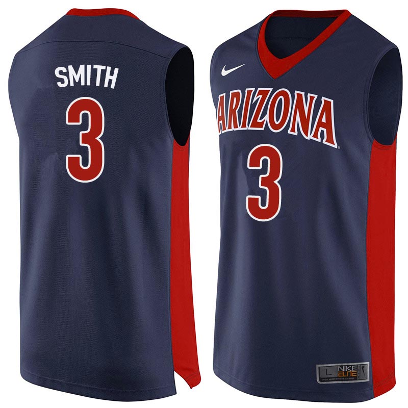 Men Arizona Wildcats #3 Dylan Smith College Basketball Jerseys Sale-Navy